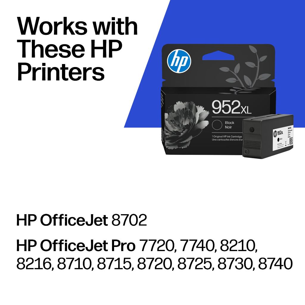 HP 952XL Black High-Yield Ink Cartridge Printers | Works OfficeJet 8702 OfficeJet Pro 7720, 7740, 8210, 8216, 8710, 8715, 8720, 8725, 8730, 8740 | Eligible for Instant Ink | F6U19AN