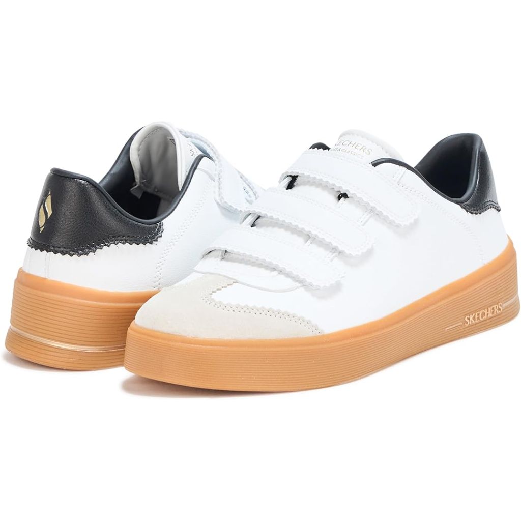 Sz. 5 Women's Skechers Highland Perfect Trio Shoes - White/Black