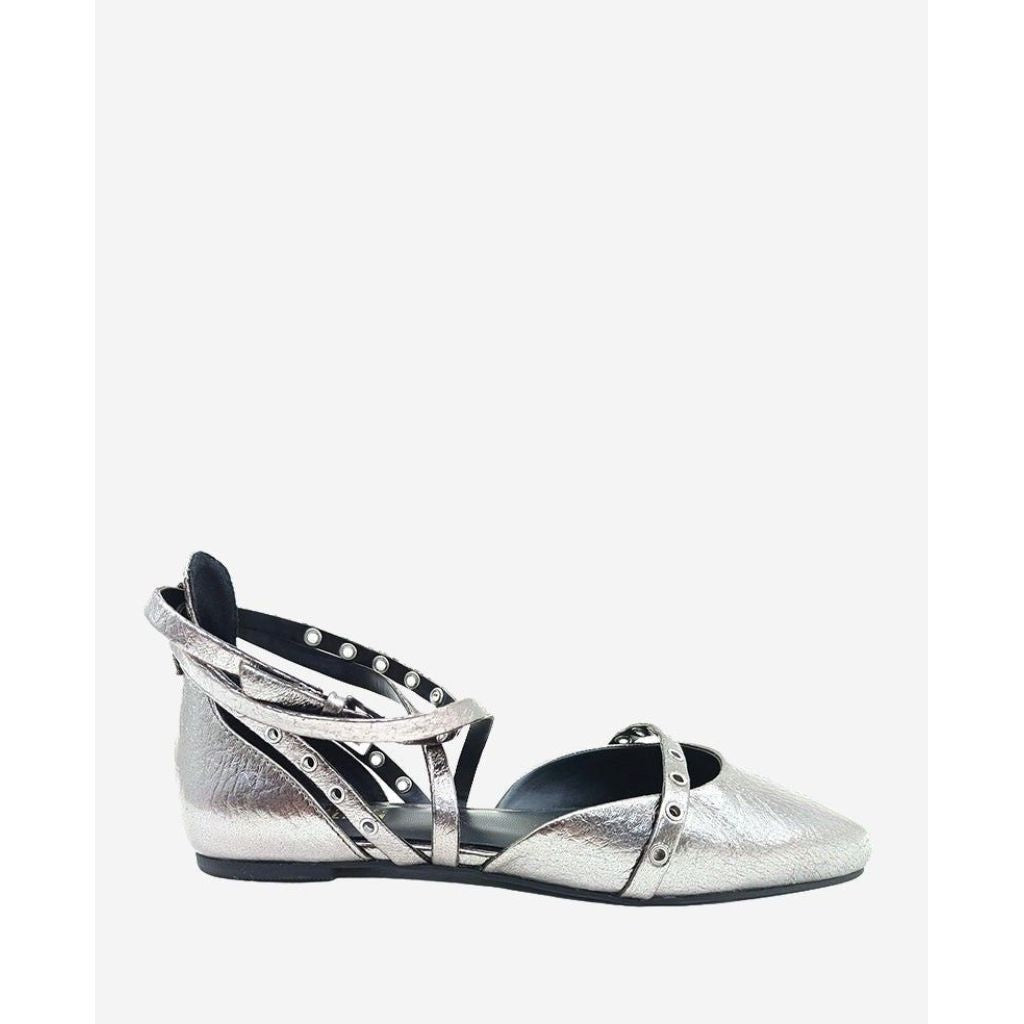 Kenneth Cole New York Women's Mason Strappy Flats - Pewter, Size 8.5M