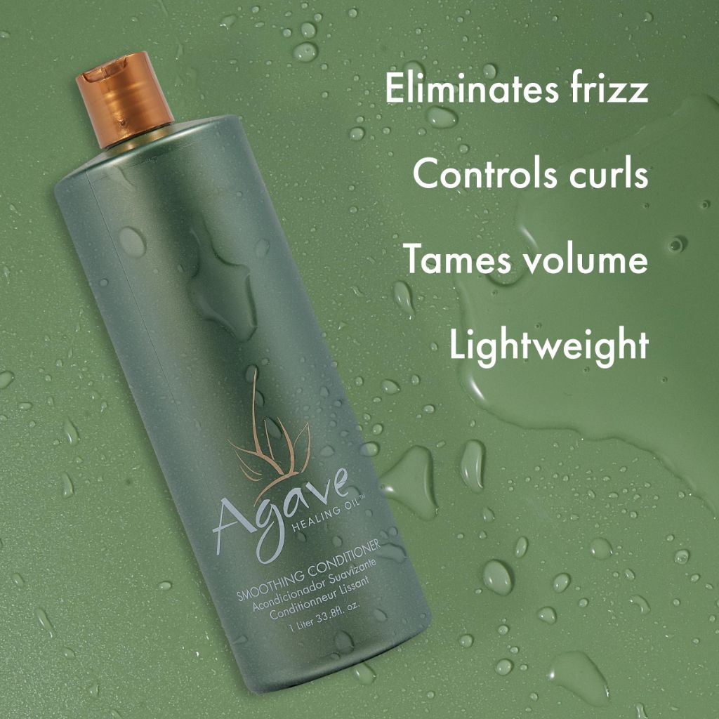 Agave Smoothing Conditioner Lightweight Moisture Infusion & Frizz Control, Sulfate-Free, Color-Safe, 33.8 oz