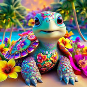 CHAONENG 5D Glossy Shiny Sea Turtle Diamond Painting Kits Colorful - 14x14inch