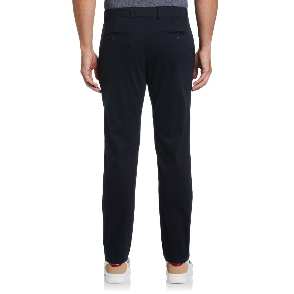SZ 33W x 32L Perry Ellis Portfolio Men's Essentials Slim Fit Cotton Active Waistband Dress Pant | Dark Sapphire