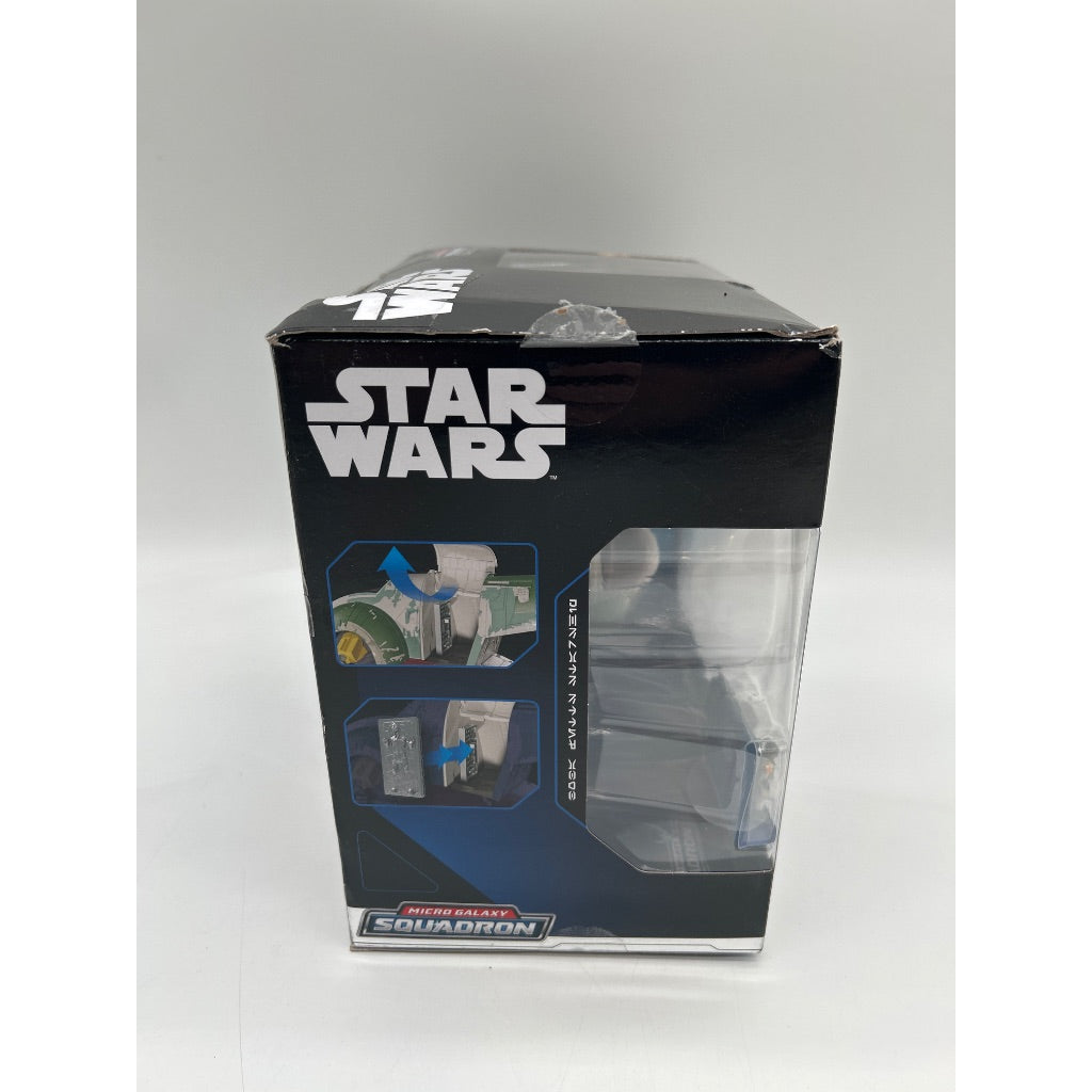 Star Wars Micro Galaxy Squadron Boba Fett’s Starship - 7-Inch Starship Class Vehicle with 1-Inch Boba Fett and Fennec Shand Micro Figure Accessories