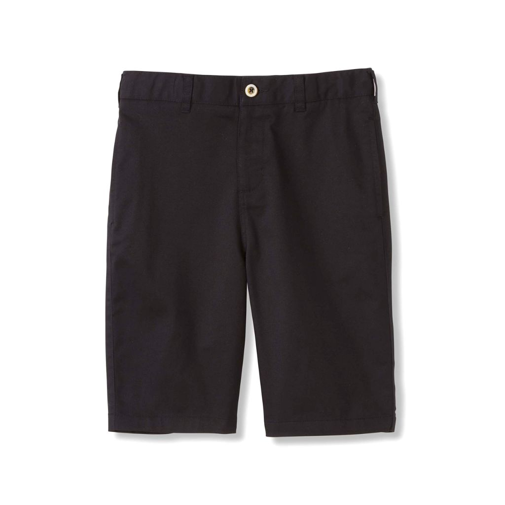 SZ 10 French Toast boys Flat Front Stretch Twill Shorts | Black