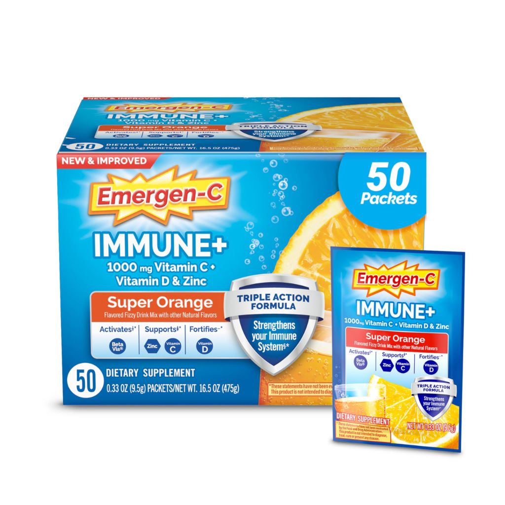 Emergen-C Immune+  Super Orange – 50 Count