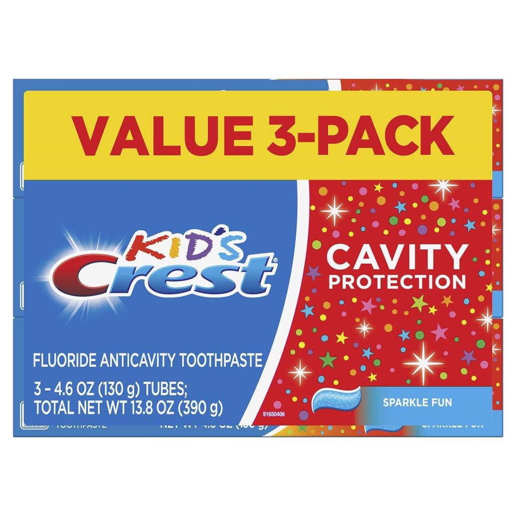 Crest Kids Cavity Protection Toothpaste  Sparkle Fun Flavor  4.6 oz Triple Pack  For Ages 3+