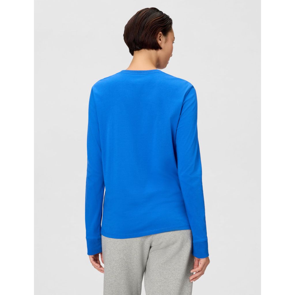 Nike Women's Sportswear Club Long-Sleeve T-Shirt - Game Royal/White, Medium