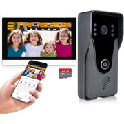 Wireless IP Video Doorbell Intercom System, WiFi 7 Inch Monitor with Metal HD Door Camera (Wired Power)