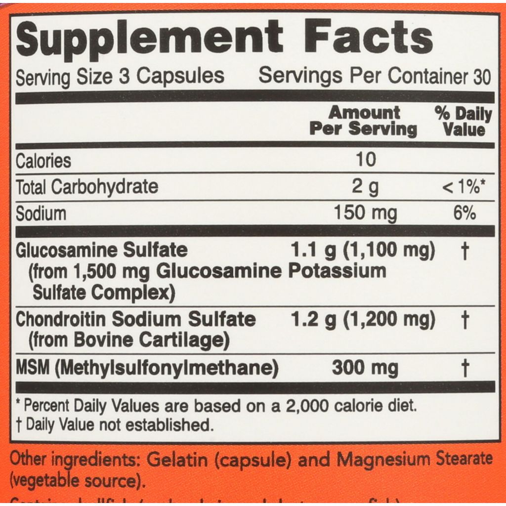 NOW Foods Glucosamine & Chondroitin with MSM - 90ct