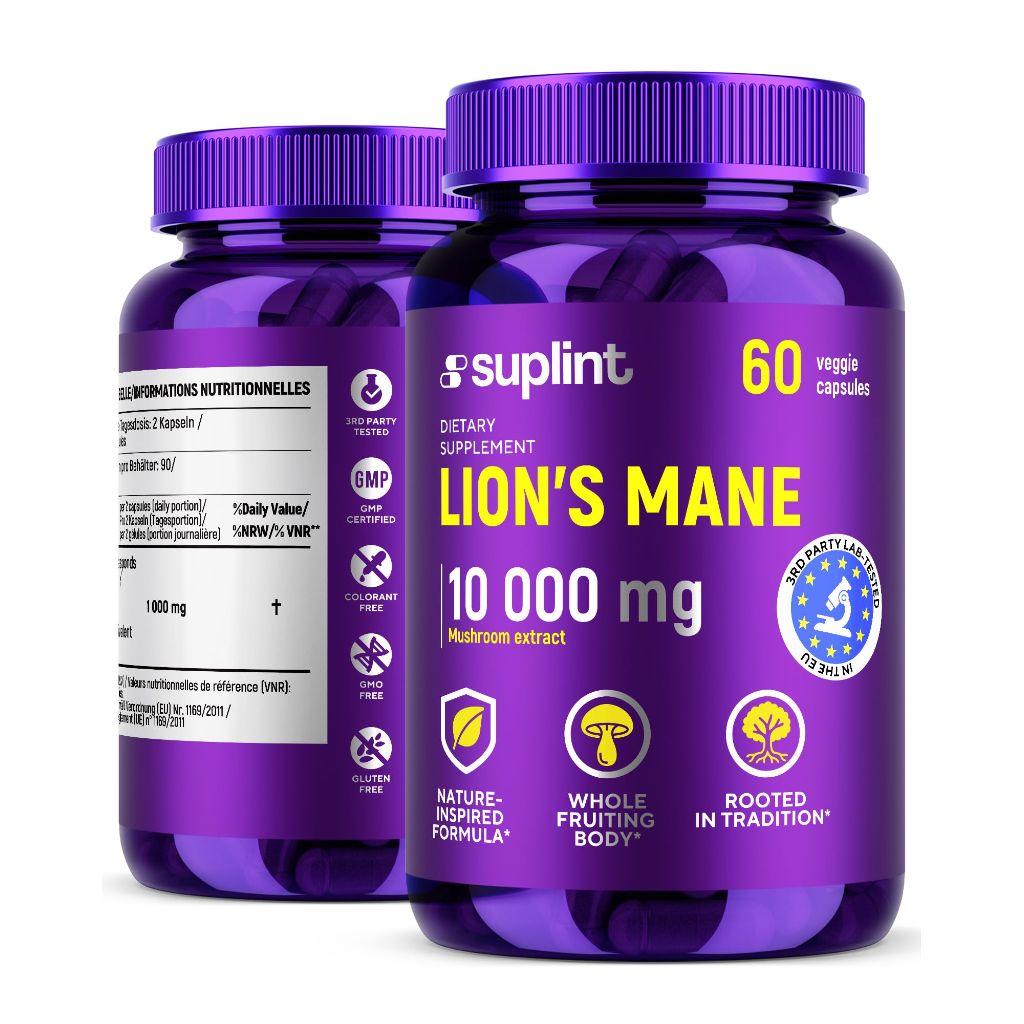 Lion’s Mane Mushroom Supplement 10,000 mg - 60 Capsules