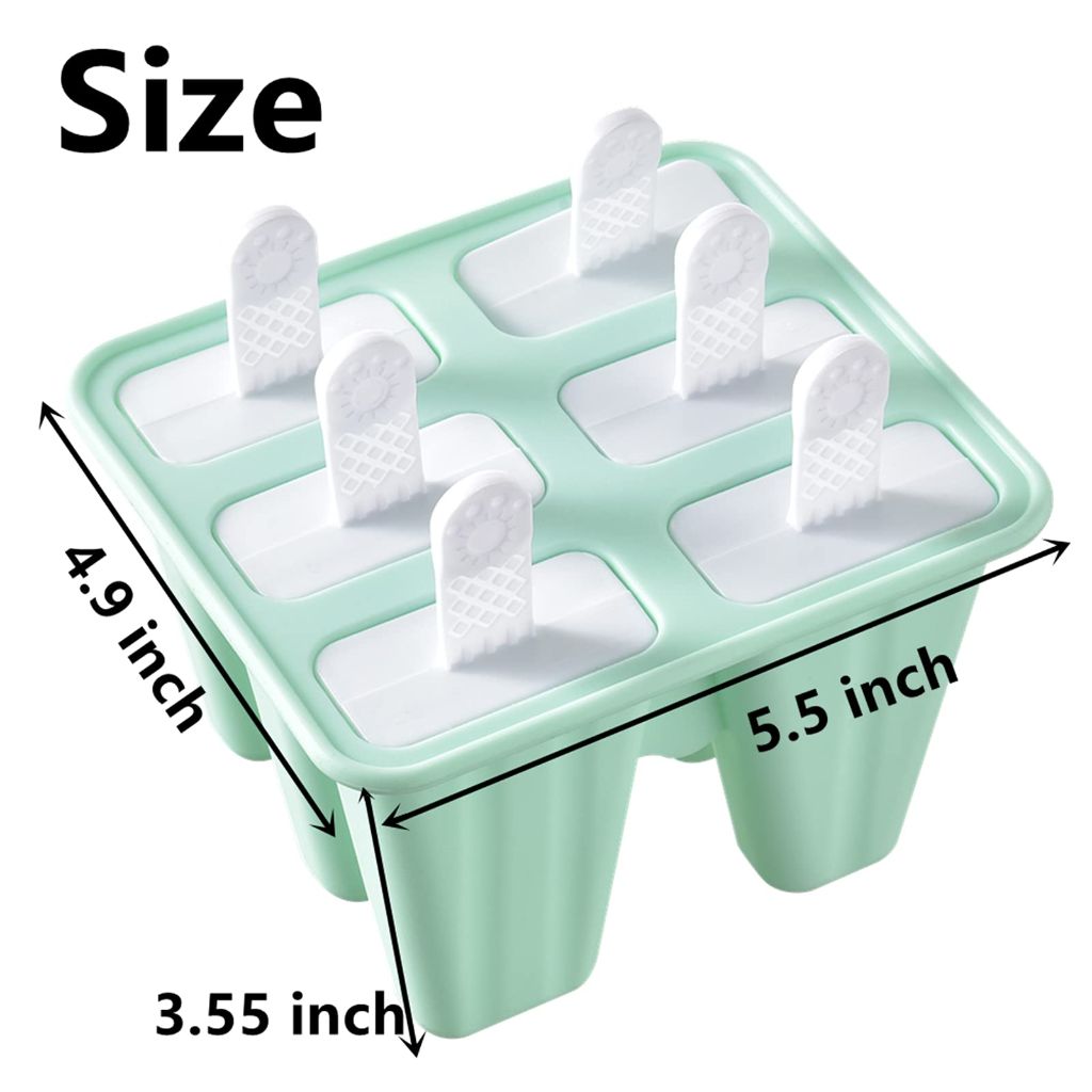 Silicone Popsicle Mold, 6 Pieces (Green)