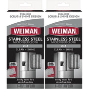 Weiman Microfiber Cloth for Stainless Steel, 13.8" x 13.8" (Pack of 2)