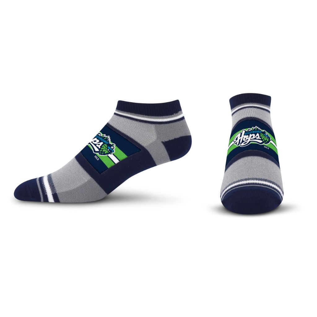 SZ M, For Bare Feet MiLB HILLSBORO HOPS Streak No Show Sock Team Colors