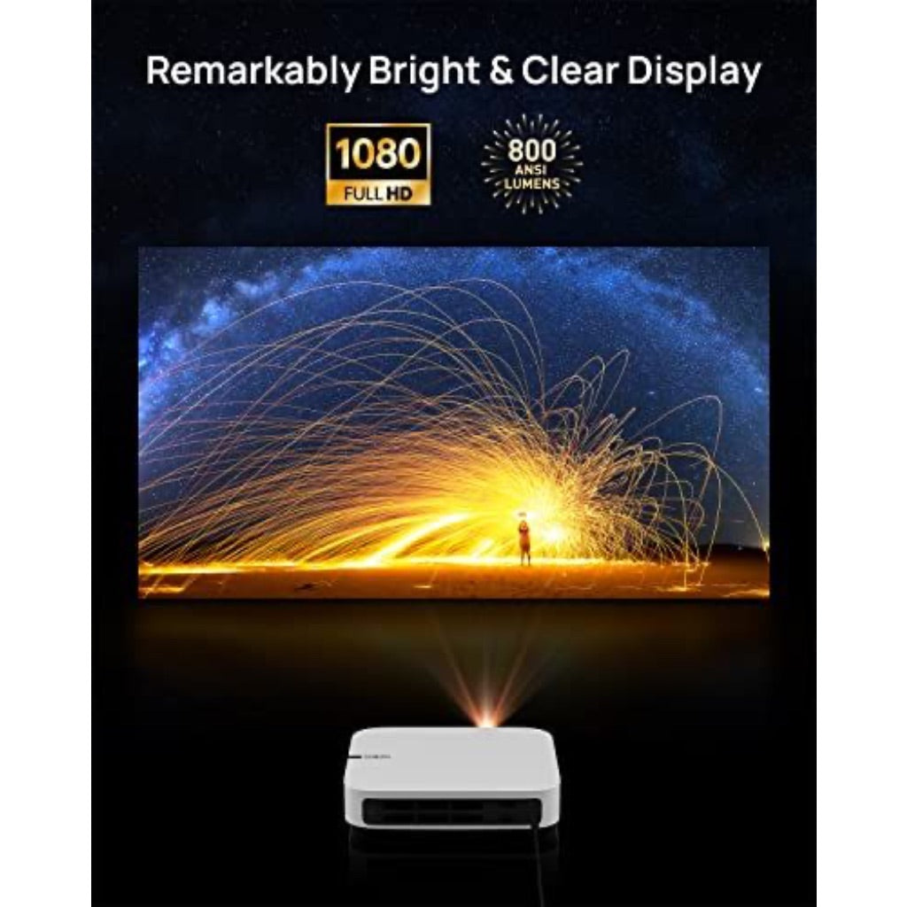 XGIMI Elfin Mini Projector | 1080P Portable Projector 4K Input  Android TV 10.0  800 ANSI Lumens  Harman Kardon Speakers  Auto Keystone  Auto Focus