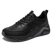 HOBIBEAR Men's Trail Hiking Shoes Wide Fit - Lightweight Low Top Breathable Sneakers for Walking, Trekking & Outdoor Adventure Black, 9.5 Wide Men