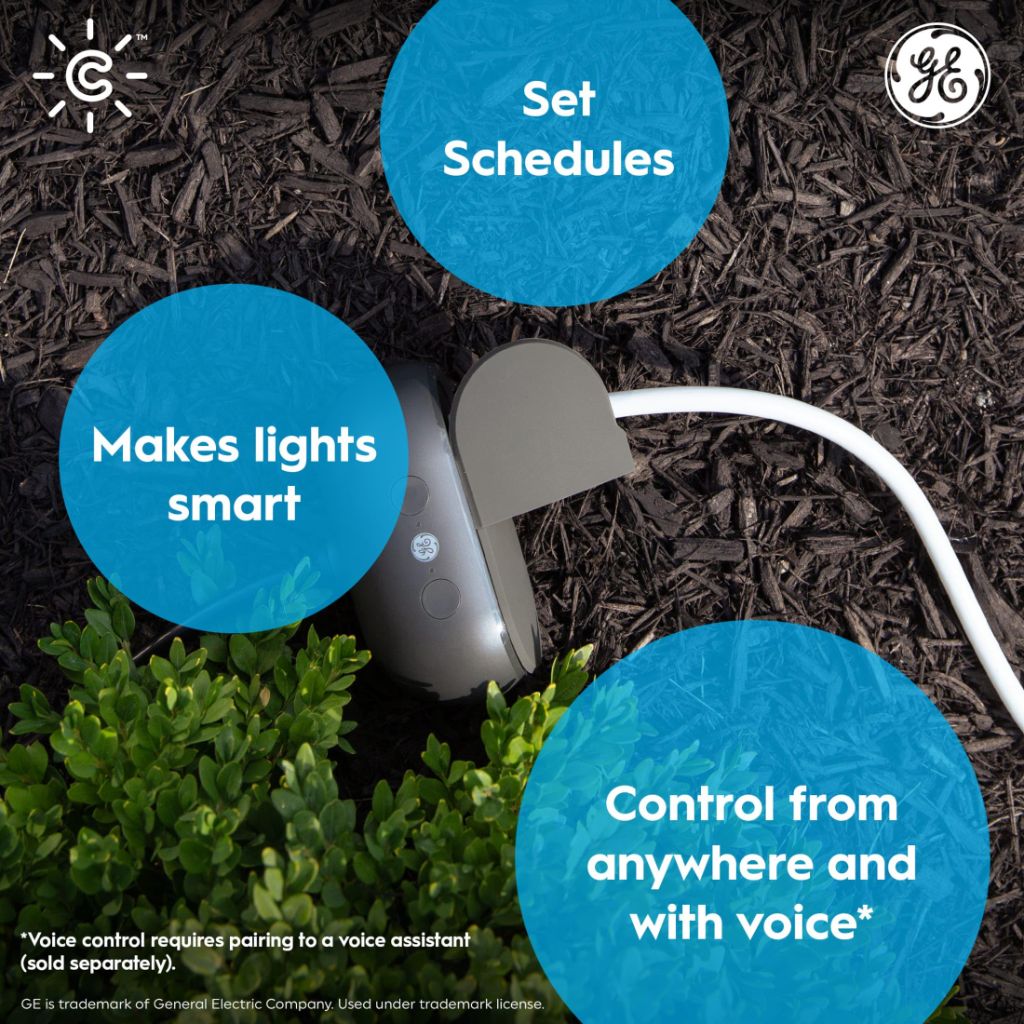 GE Cync Smart Plug, Outdoor Bluetooth and Wi-Fi Outlet Socket | Black (1 Pack)
