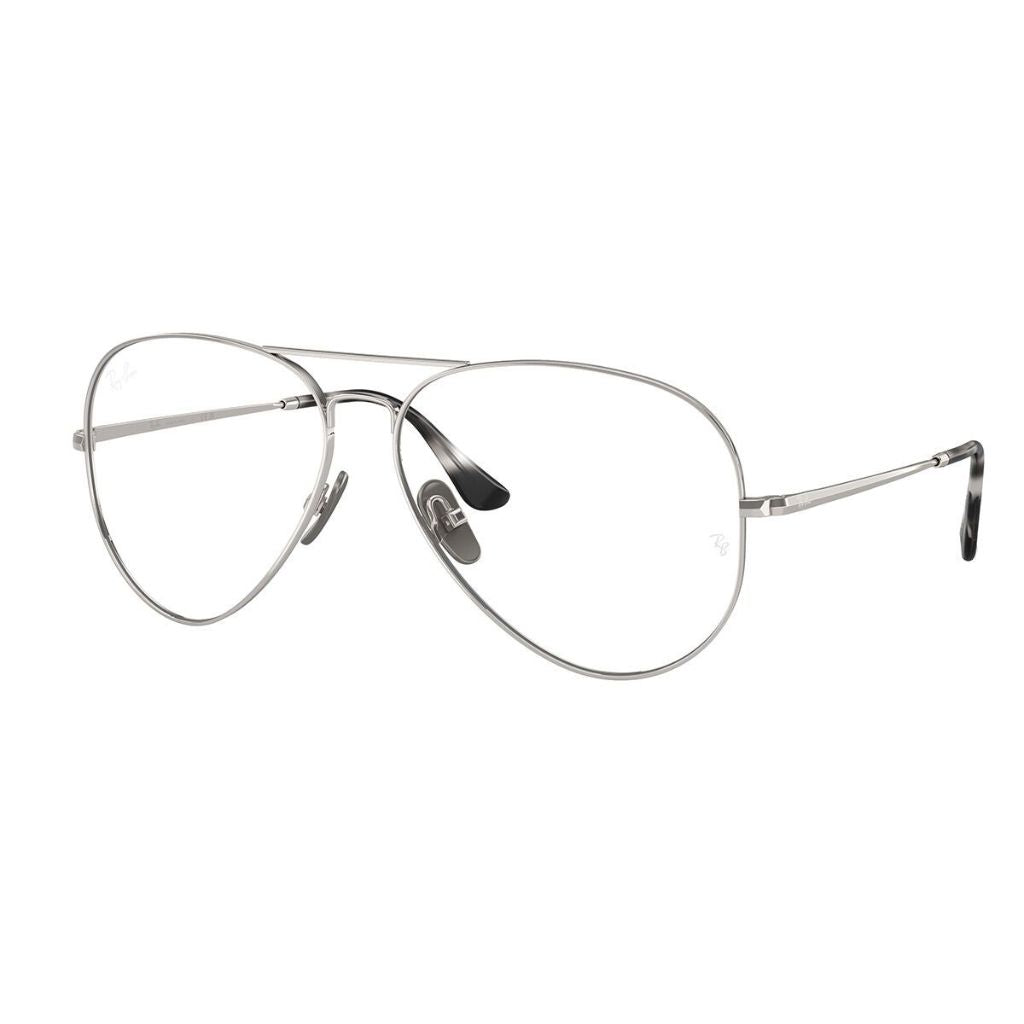 Ray-Ban Men's RX8789 1002 Aviator Titanium Eyewear Frames - Silver, 58/14/140