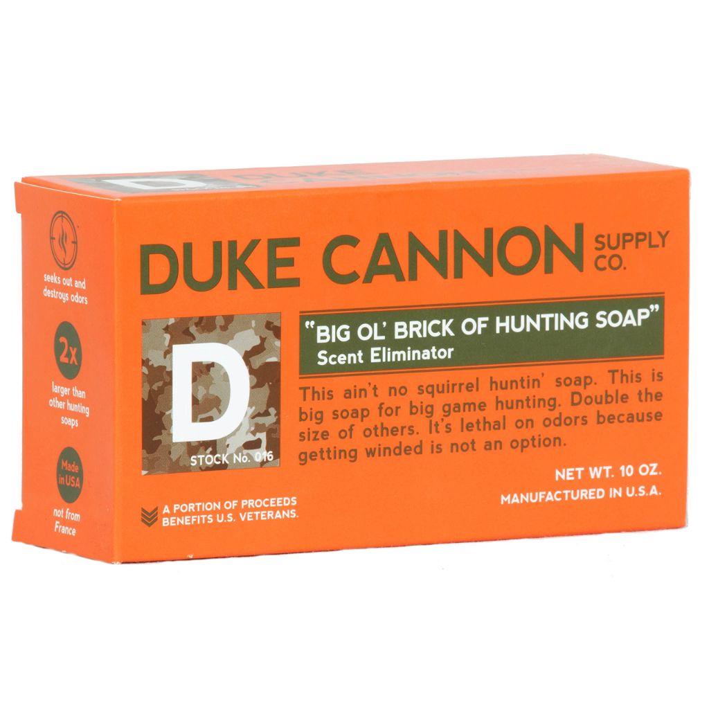 Duke Cannon Big Ol' Brick of Hunting Soap - Scent Eliminator Soap for Hunters - 10 ounce Bar Soap, Single Pack