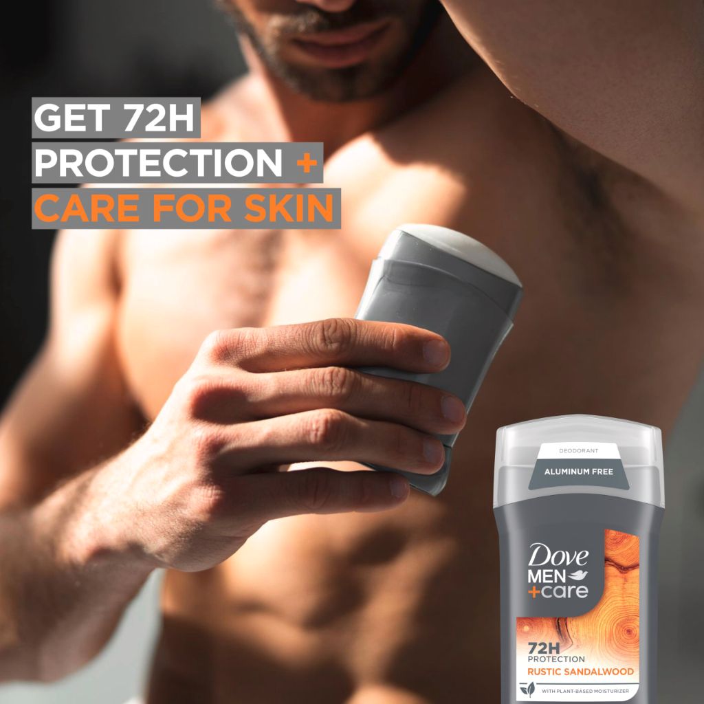 DOVE MEN + CARE Aluminum Free Deodorant Stick - Rustic Sandalwood, 3oz (3 Pack)