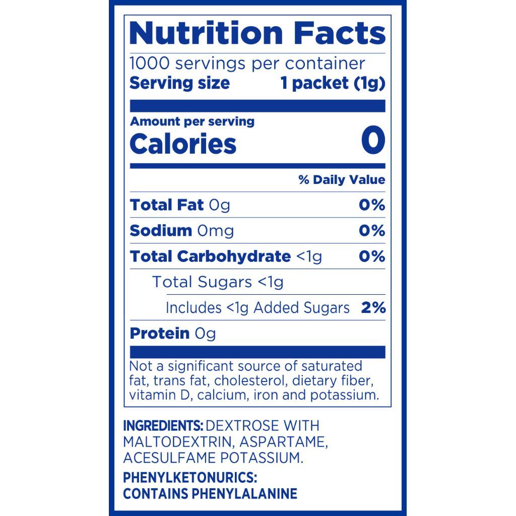 EQUAL 0 Calorie Sweetener, Sugar Substitute, Zero Calorie Sugar Alternative Sweetener Packets, 500ct