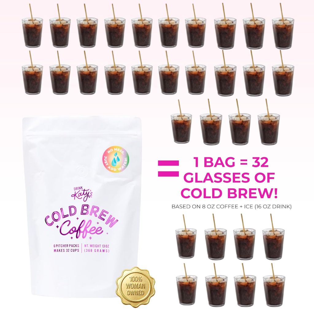 Katy’s Cold Brew Coffee Bags (Makes 32 Cups) – Medium-Dark Brazil Roast