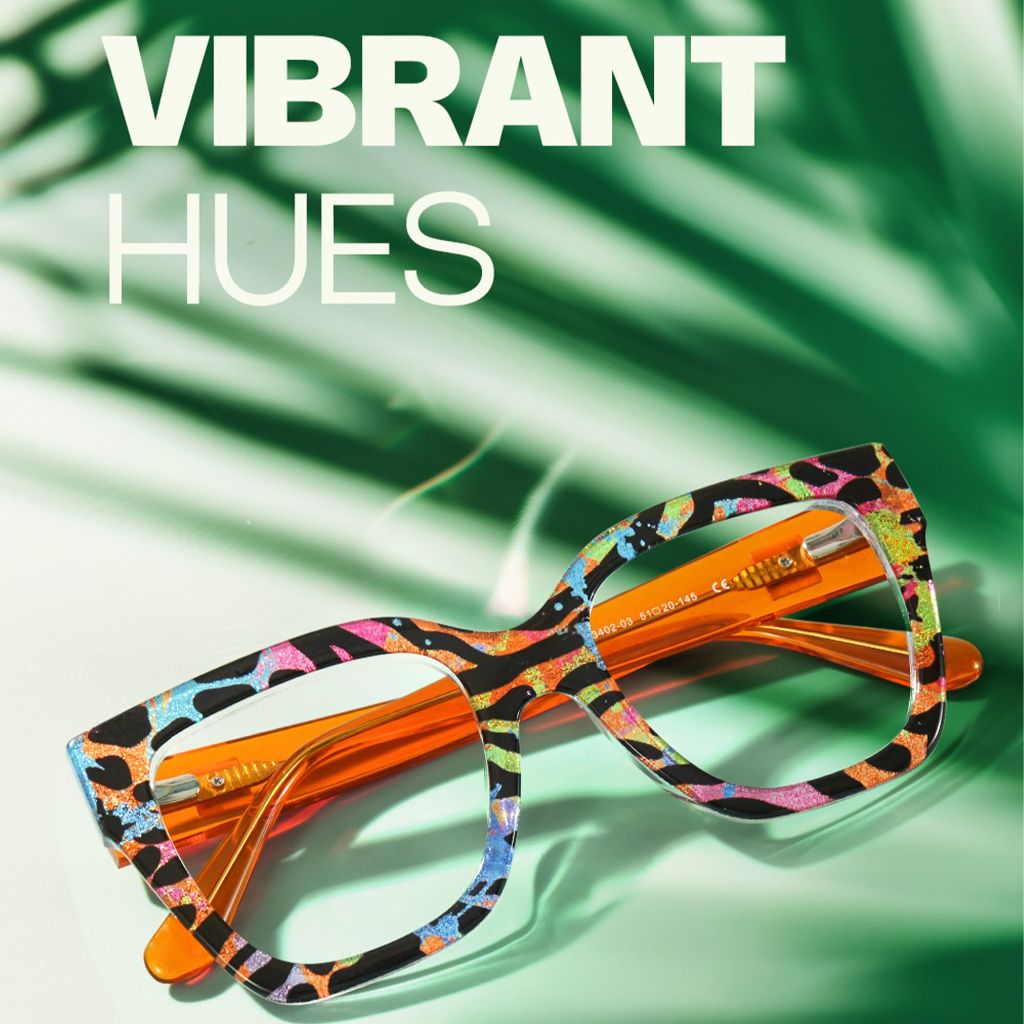 Zeelool Square Blue Light Glasses for Women Trendy Thick Frame Fake Eyeglasses Stylish Multicolor Designer Full Eyewear Anti Eyestrain JGA813402-03B