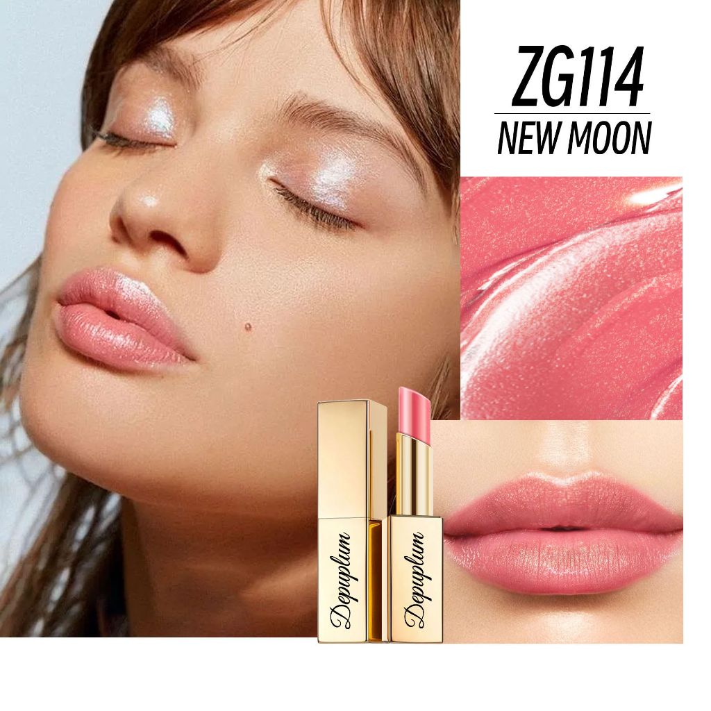 Depuplum Nude Pink Lipstick  Tinted Lip Balm Hydrating Nourishing Lip Gloss - ZG114 New Moon