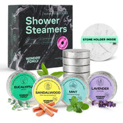 Aromatherapy Shower Steamers Gift Set – Mint, Eucalyptus, Sandalwood, Lavender – Essential Oil Vapor Shower Tablets,