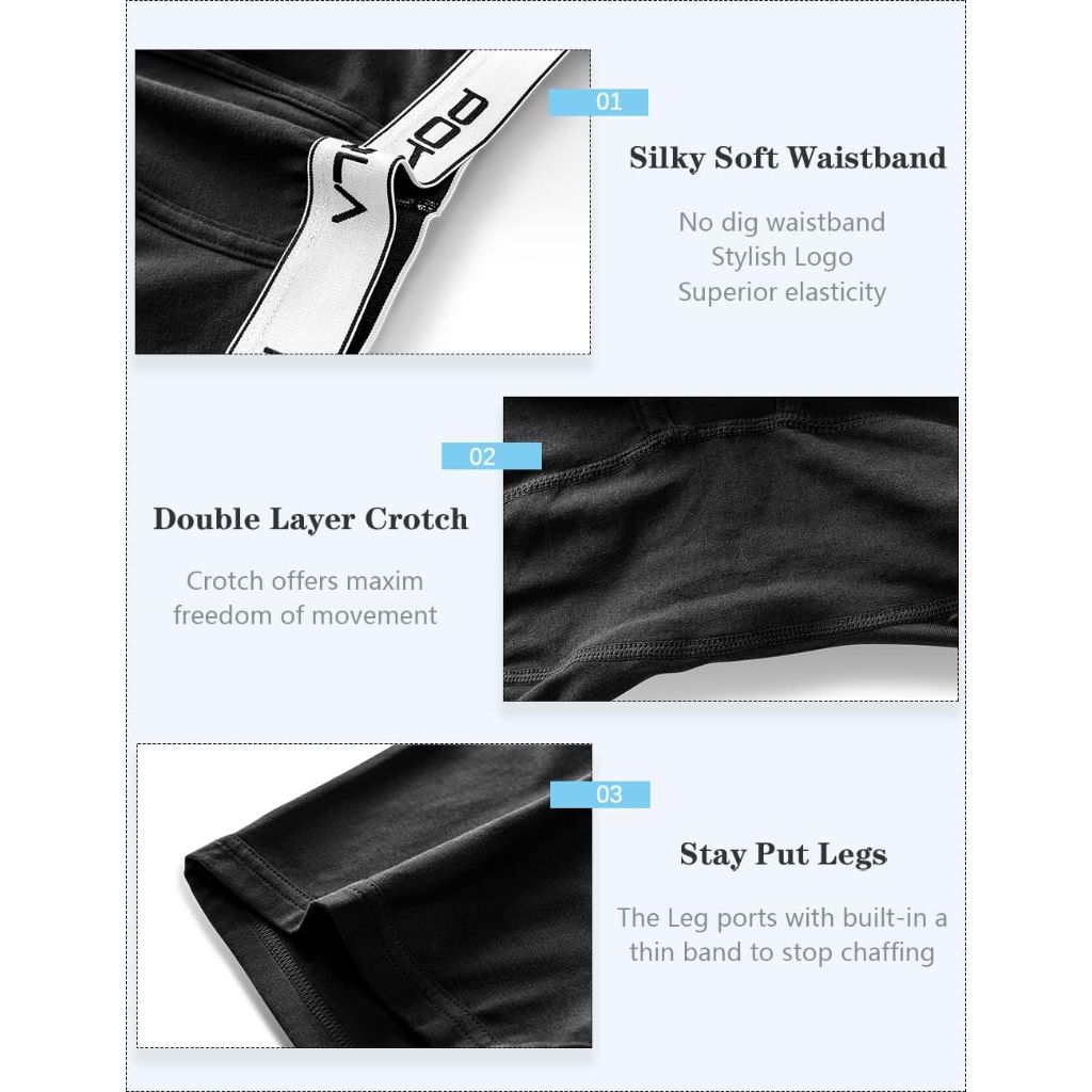 POKARLA 4.5" Inseam Womens Cotton Boxer Briefs Underwear Boy Shorts Panties 4 Pack(Regular & Plus Size)