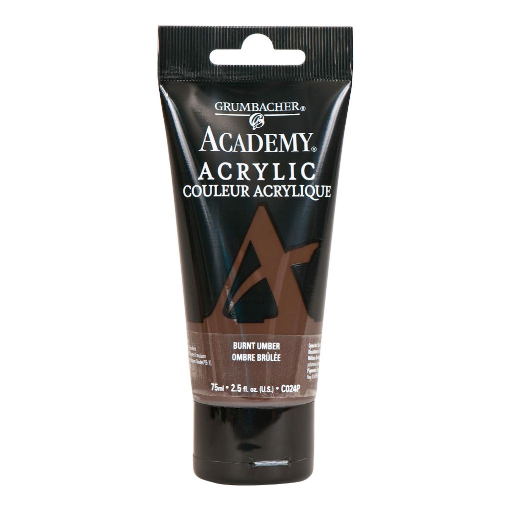 GRUMBACHER Academy Acrylic Paint, 75ml/2.5 Ounce Plastic Tube, Burnt Umber (C024P)