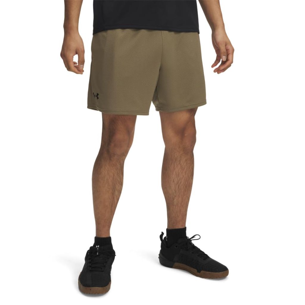 Under Armour Men's Tech 6 Inch Mesh Shorts, Bayou/Black, Large