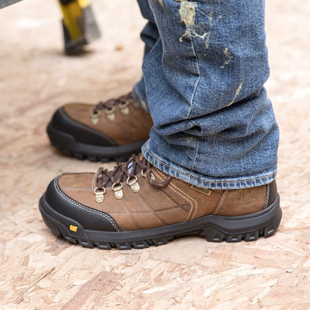 Cat Footwear Men's Threshold Waterproof Steel Toe, Real Brown, 10.5