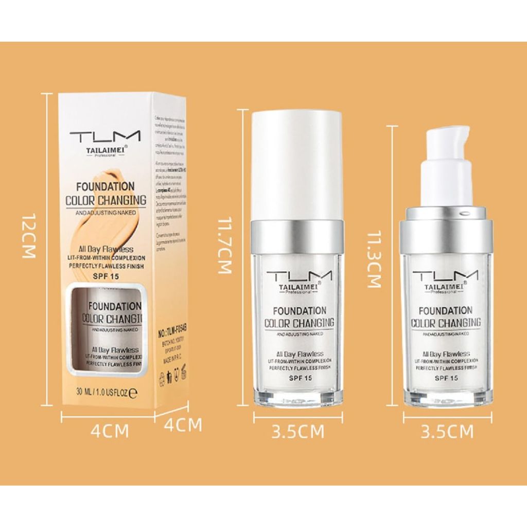 TLM Foundation Color Changing for all Skin Tone SPF15(30ML)