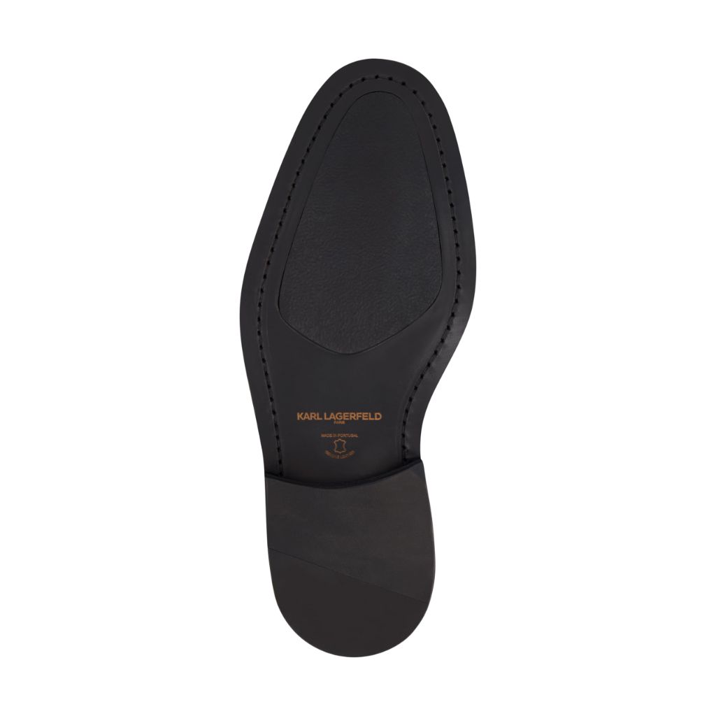 SZ 9, KARL LAGERFELD Paris Men's Shoes Monk Stap Shoes, Black