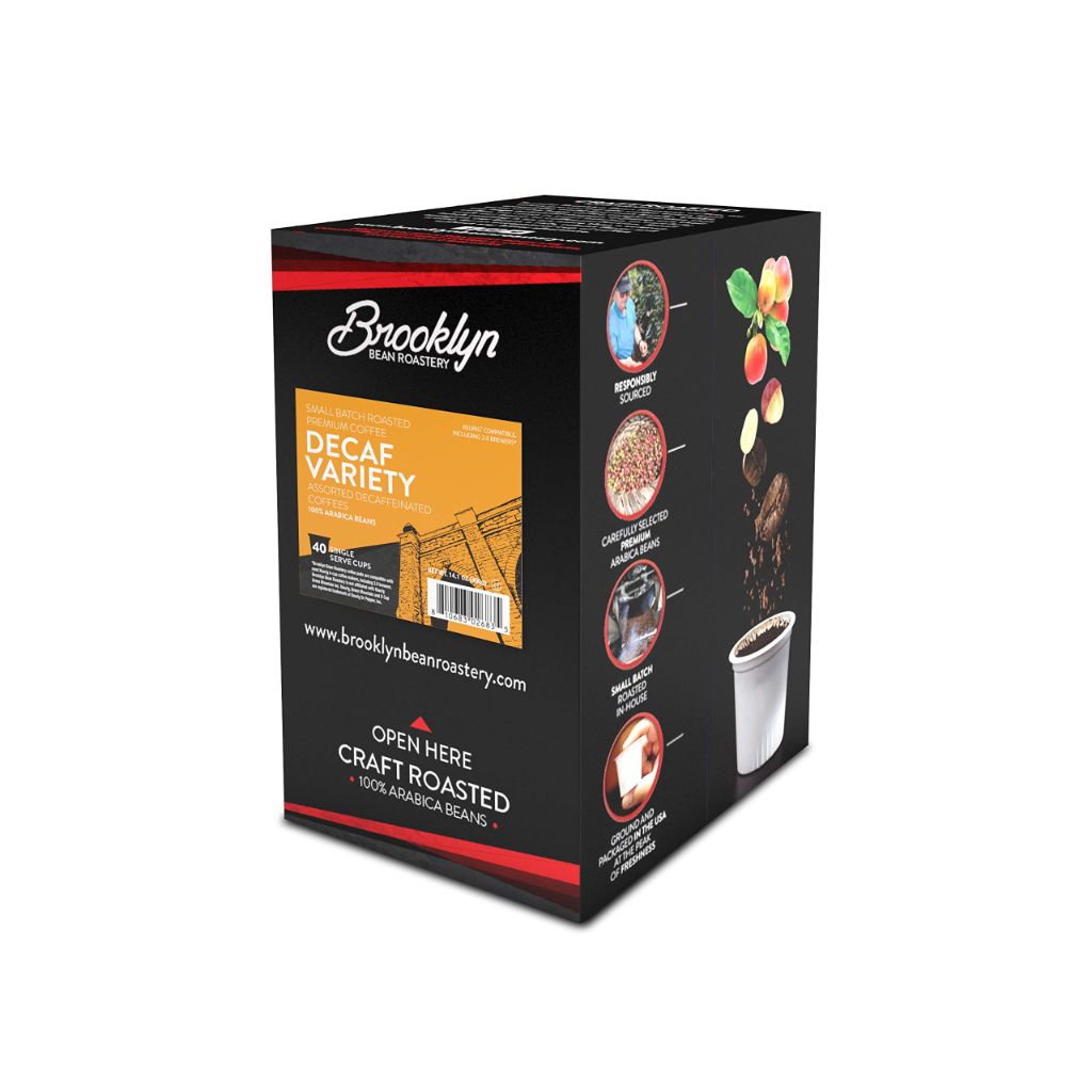 Brooklyn Beans Coffee Pods, Assorted Decaf Variety Pack - Compatible with Keurig K Cup Brewers Including 2.0