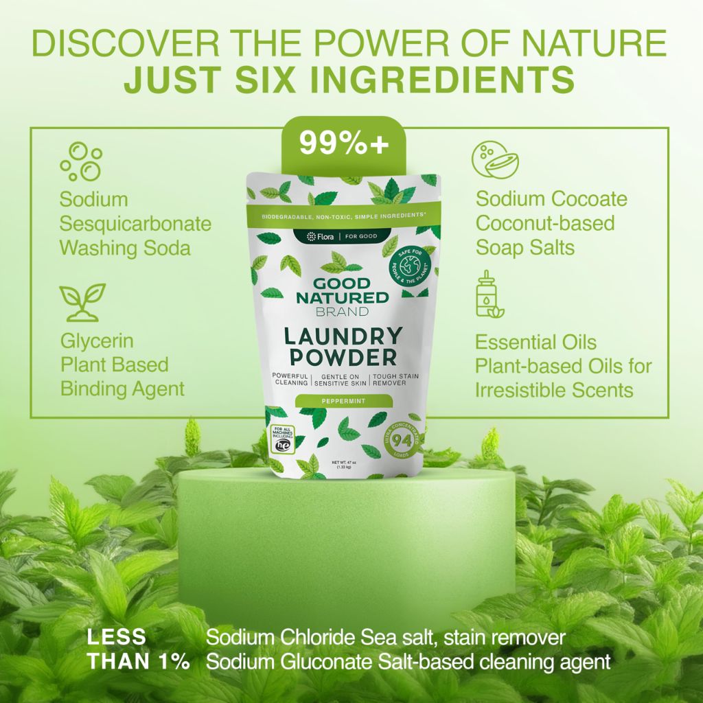 Good Natured Brand | Pet Stain & Odor Remover for Laundry | Peppermint | 47oz 94 Loads