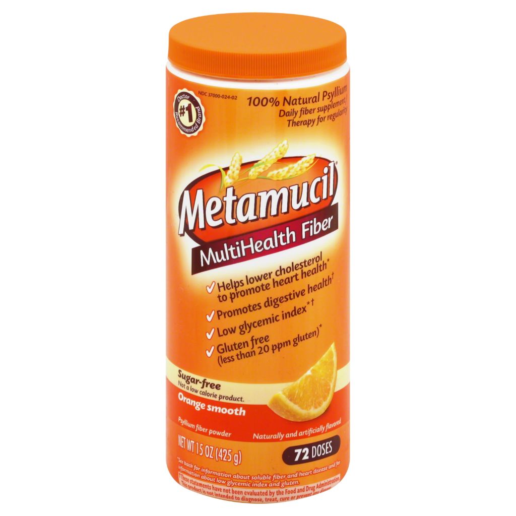 Metamucil Psyllium GLP-1 Friendly Fiber Supplement Sugar Free Powder - Orange - 2.4g Fiber Per Serving - 15oz