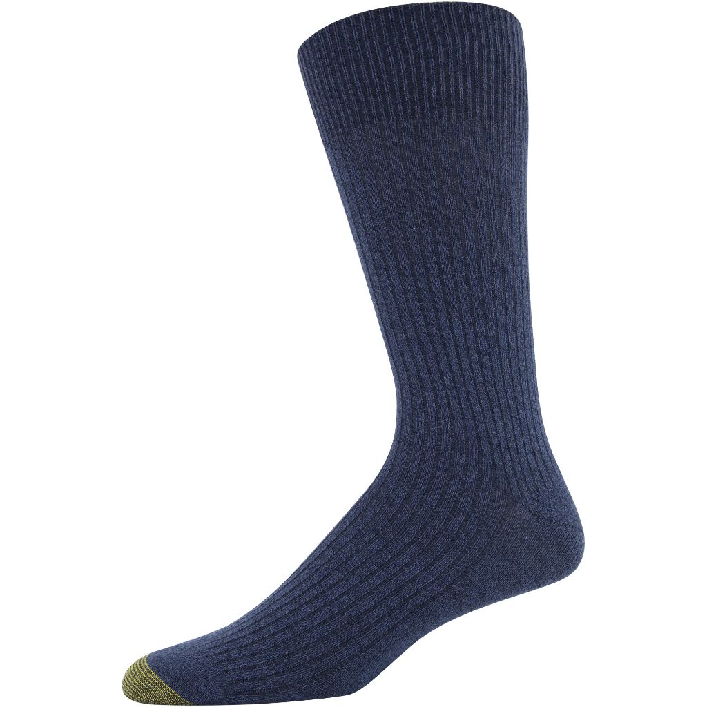 GOLDTOE Men's Stanton Crew Socks, Multipairs, Chambray/Denim/Midnight (12-Pairs), Large