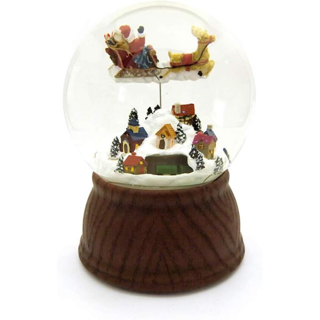 Roman Glitterdome 7" Musical Christmas Snow Globe: Santa with Train