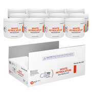 Dynarex White Petrolatum Jelly for Dry, Damaged or Cracked Skin, 15 oz. (425g) Jars, 1 Box of 12 Jars