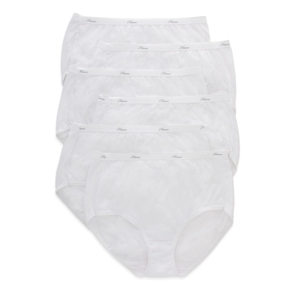 Hanes Womens Cotton briefs underwear (6pk) White - size 10/3XL