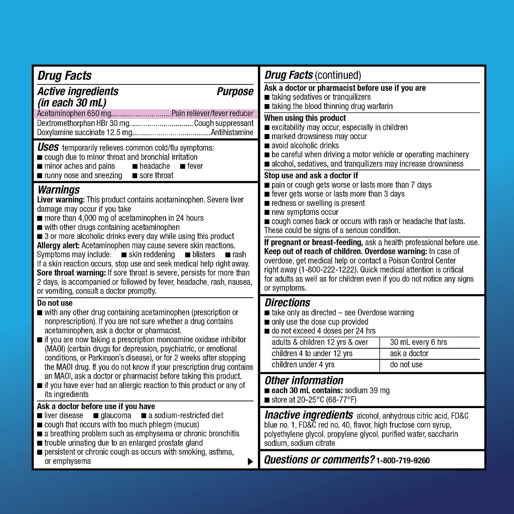 Amazon Basic Care Night Time Cold & Flu Liquid, Cherry, 12 Fl Oz (Pack of 1)