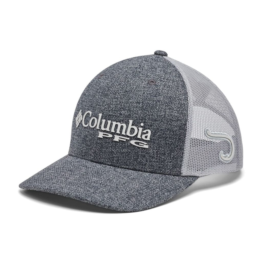 Columbia Unisex PFG Logo Mesh Snap Back, Grill Heather/Cool Grey, One Size