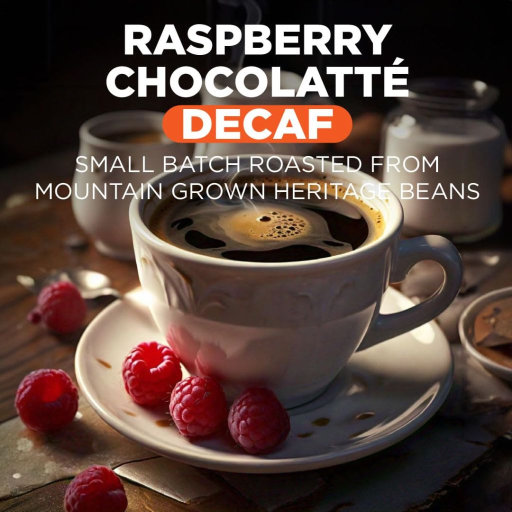 Maud's Decaf Raspberry Chocolate Flavored Coffee Pods | 18 ct, | Decaffeinated Medium Roast