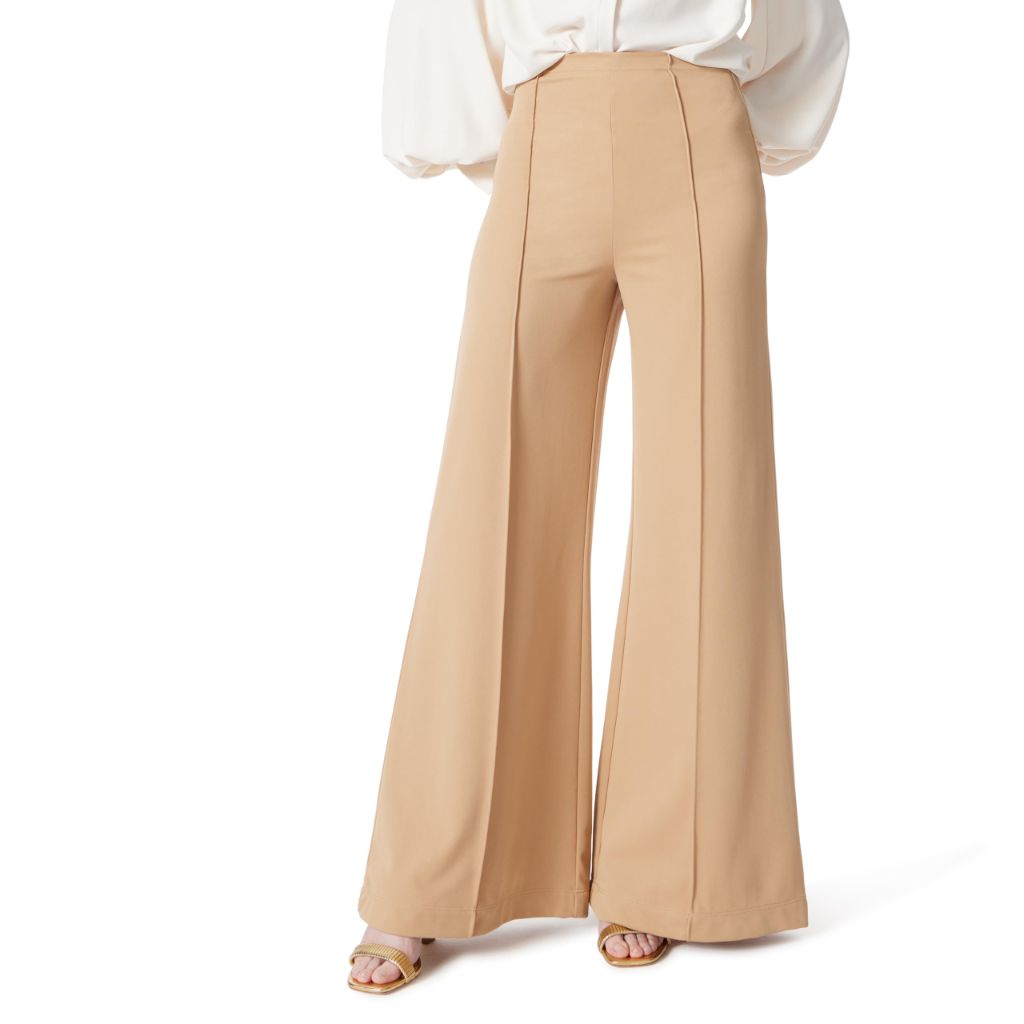 DO by Dee Ocleppo Womens Dee High Rise Pull On Pin Tuck Pant, Camel - size S