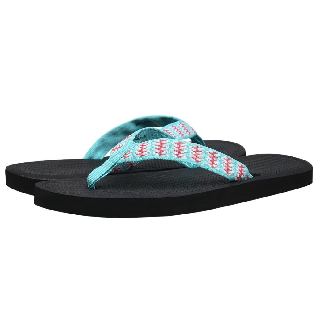 MEGNYA Women's Comfortable Arch Support Flip Flop Sandals, Mint Black Size 6