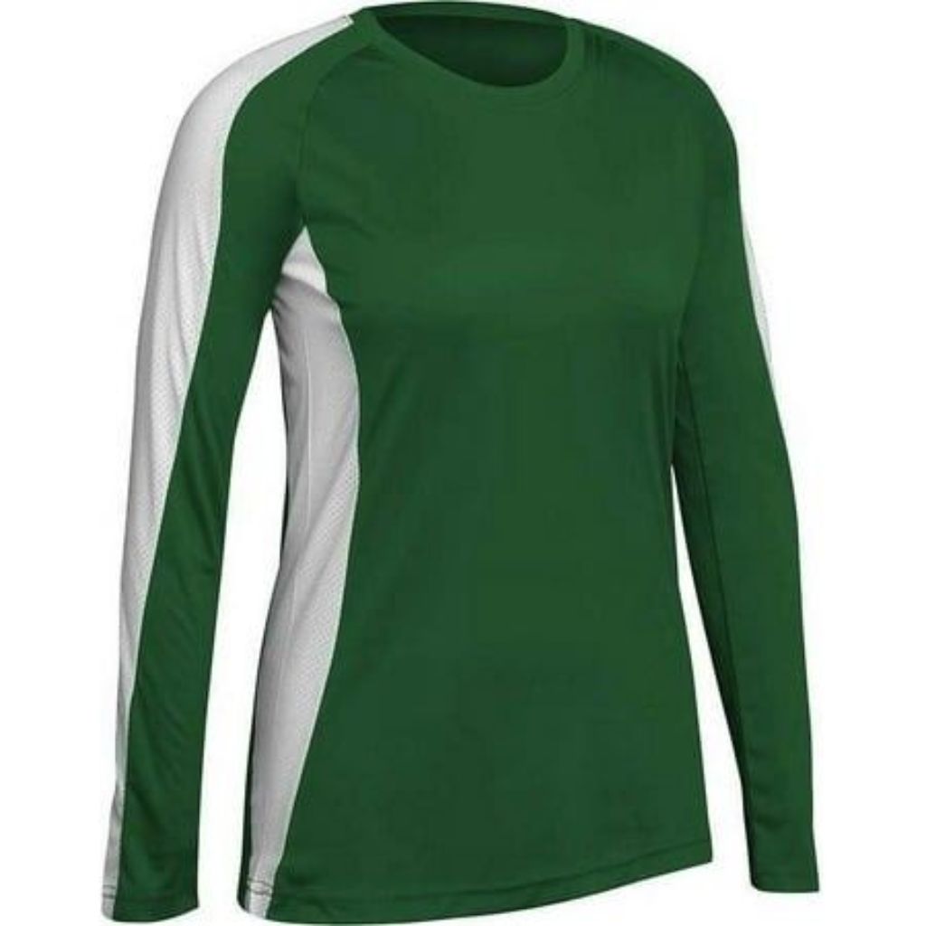 Champro Triumphant Long Sleeve Volleyball Jersey Girls  Forest Green