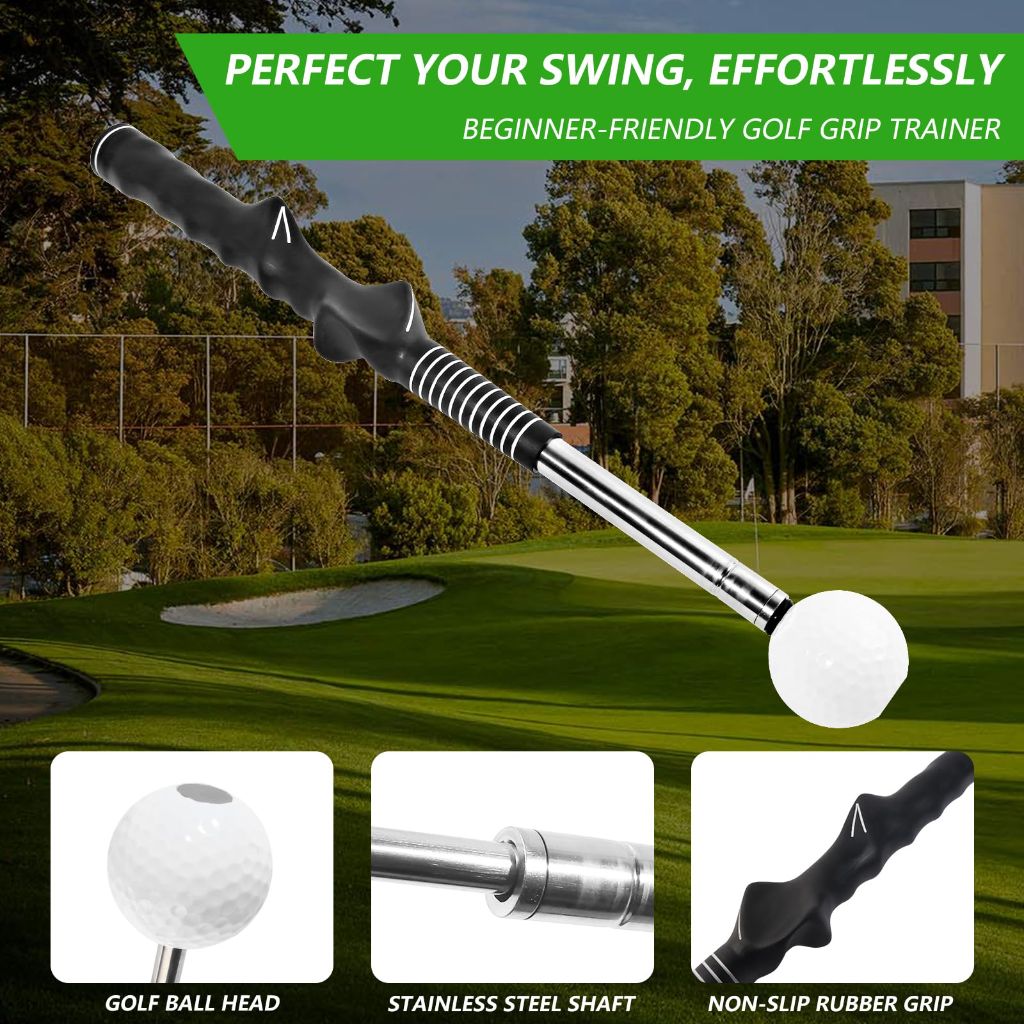 Retractable Golf Swing Training Aid, Golf Grip Trainer