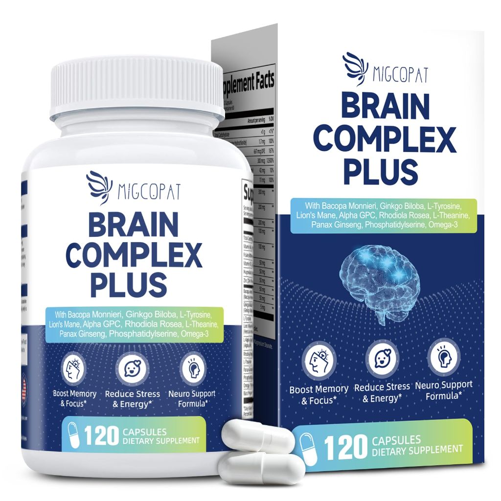 Brain Supplements for Memory & Focus - 120 Capsules