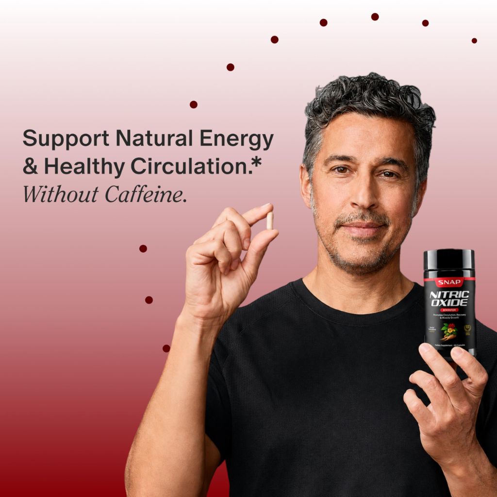 Snap Supplements Nitric Oxide Booster for Adults, 60 Capsules